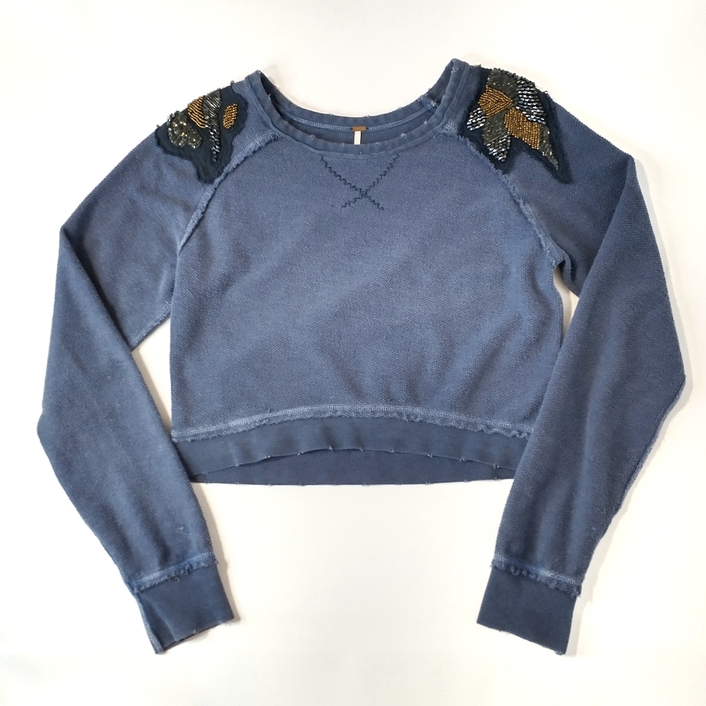 FREE PEOPLE XS NAVY/GREY